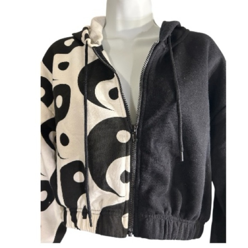 Forever 21 Black and White Yin Yang Bomber Jacket - Picture 3 of 5